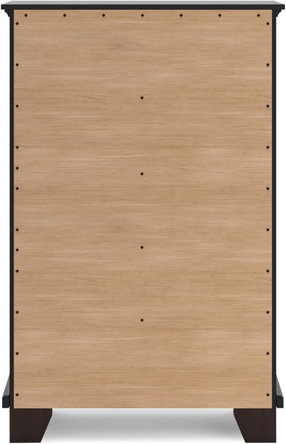 imageSignature Design by Ashley Russelyn Rustic 5 Drawer Chest of Drawers GrayDark Brown