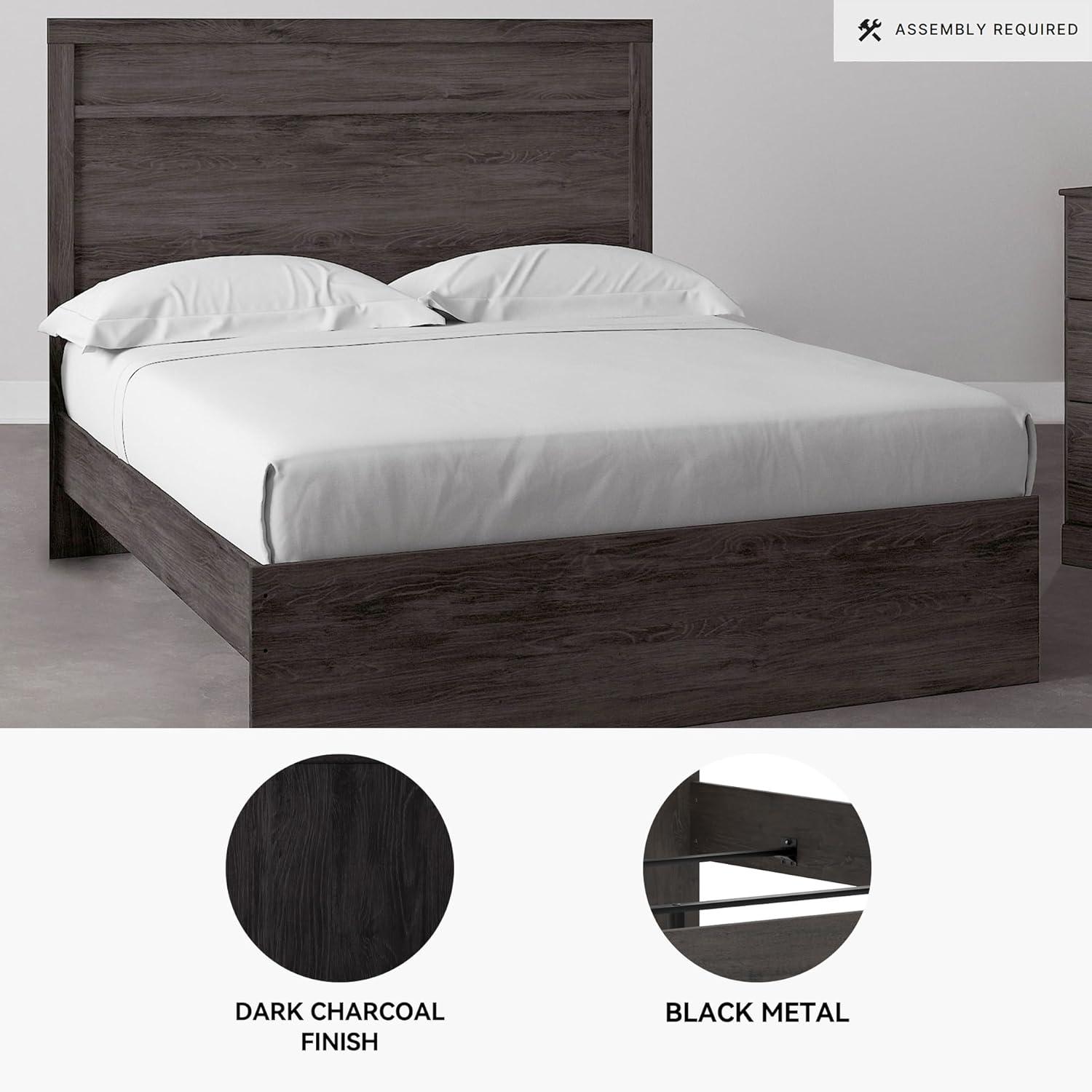 imageSignature Design by Ashley Stelsie Vintage SmoothGliding 6Drawer Dresser and Mirror with Safety Stop WhiteCharcoal