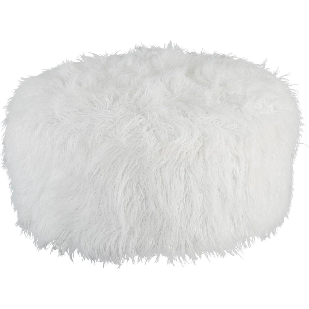 imageSignature Design by Ashley Galice Casual Faux Fur Oversized Accent Ottoman WhiteWhite