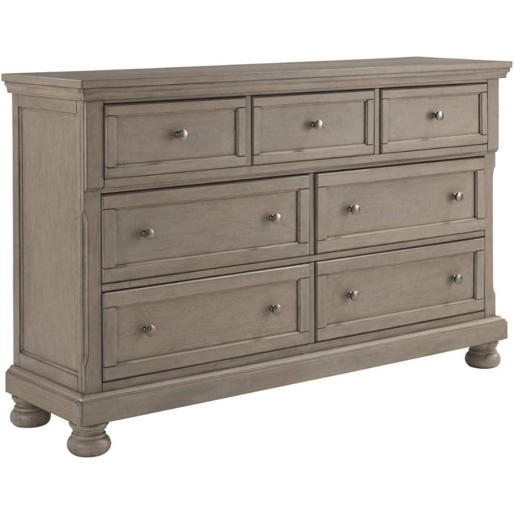 imageSignature Design by Ashley Porter Traditional SmoothGliding 7Drawer Dresser and Mirror with Safety Stop FeltLined Top Drawers and PullOut Tray Dark BrownLight Gray