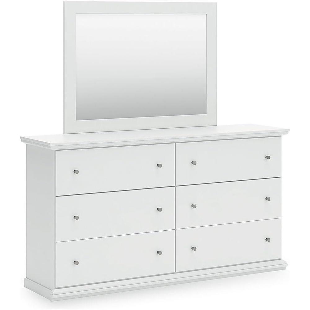 imageSignature Design by Ashley Porter Traditional SmoothGliding 7Drawer Dresser and Mirror with Safety Stop FeltLined Top Drawers and PullOut Tray Dark BrownWhite