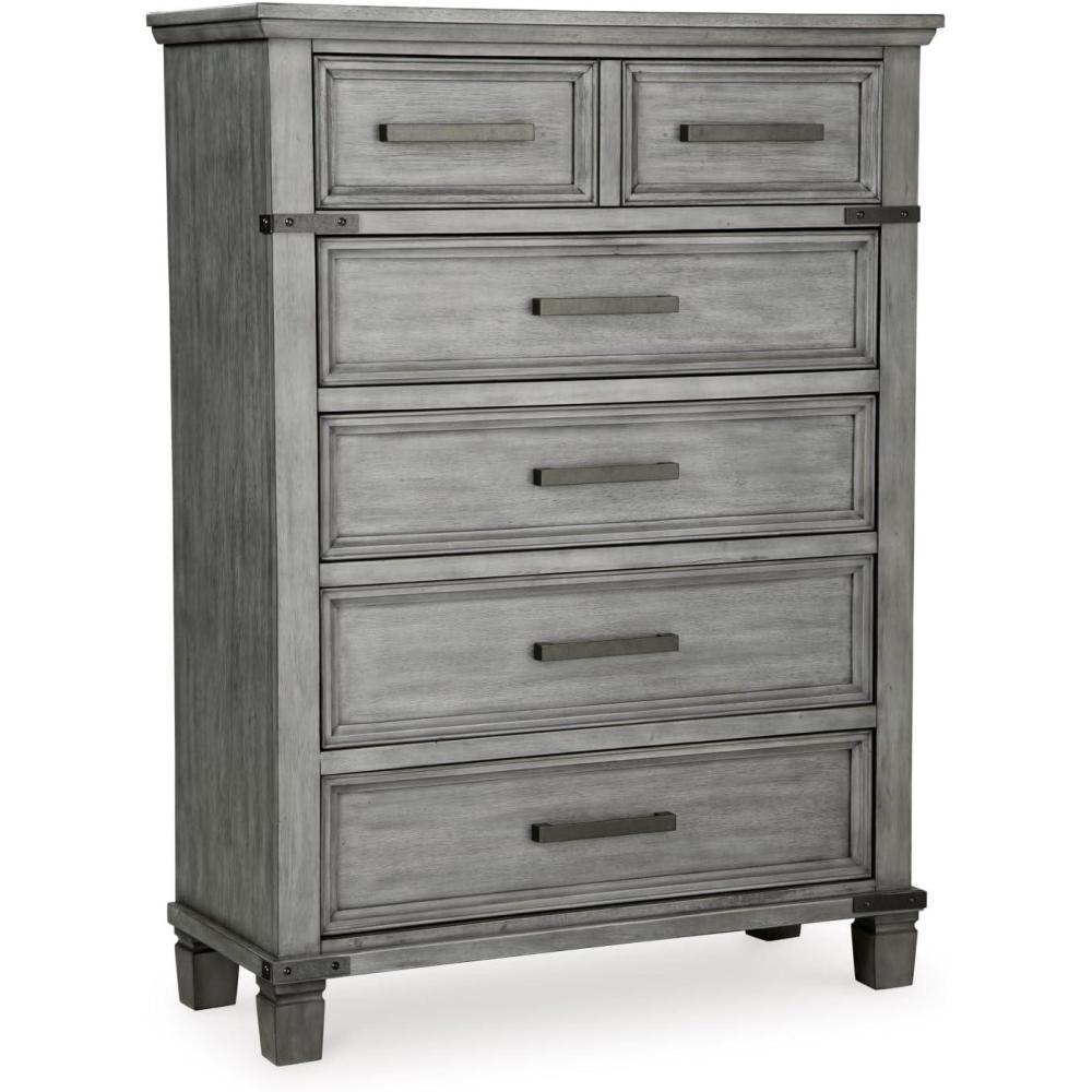 imageSignature Design by Ashley Russelyn Rustic 5 Drawer Chest of Drawers GrayGrey