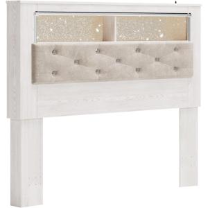 Signature Design by Ashley Altyra Modern Smooth-Gliding 6-Drawer Dresser and Mirror with Safety Stop, White(Queen Bookcase Headboard Only)