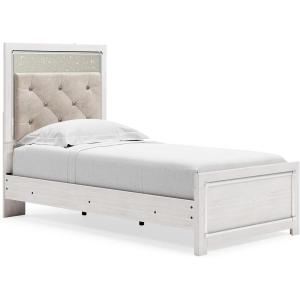 Signature Design by Ashley Altyra Modern Smooth-Gliding 6-Drawer Dresser and Mirror with Safety Stop, White(Twin Panel Headboard Only)