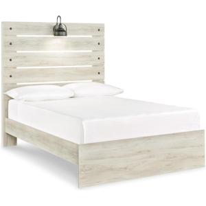 Signature Design by Ashley Cambeck Farmhouse Panel Headboard ONLY with USB Charging Stations, King, Whitewash(Full)