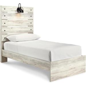Signature Design by Ashley Cambeck Farmhouse Panel Headboard ONLY with USB Charging Stations, King, Whitewash(Twin)