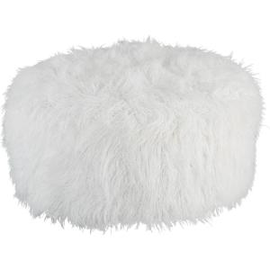 Signature Design by Ashley Galice Casual Faux Fur Oversized Accent Ottoman, White(White)