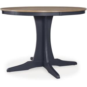 Signature Design by Ashley Landocken Casual Dining Table with Pedestal Base, Light Brown & Blue