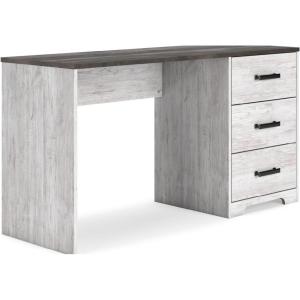 Signature Design by Ashley Shawburn Farmhouse 3-Drawer 54″ Home Office Desk, White & Gray