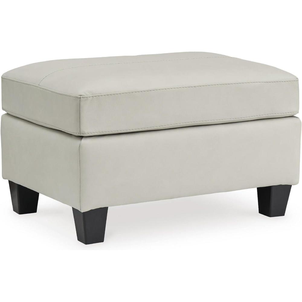 imageSignature Design by Ashley Genoa Contemporary Chic Leather Ottoman CreamCream