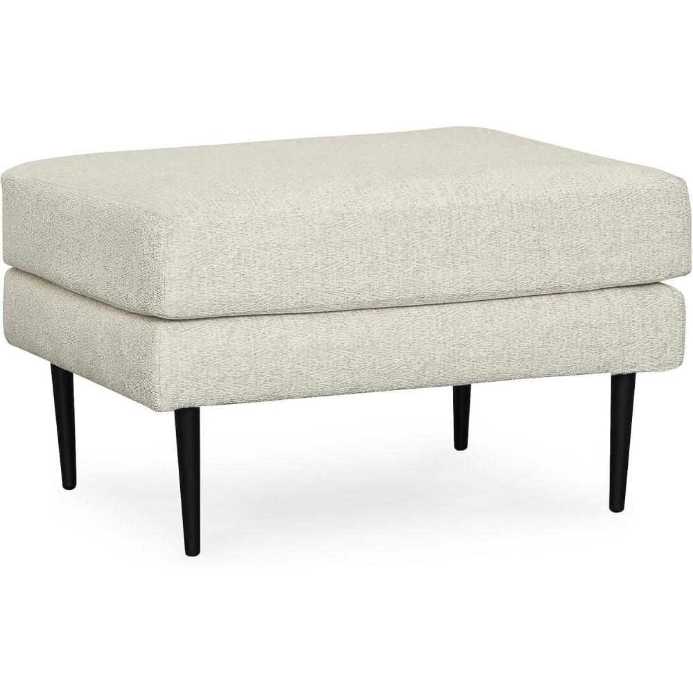 imageSignature Design by Ashley Hazela Contemporary Ottoman with Metal Accent Legs Cream ampamp BlackCream  Black