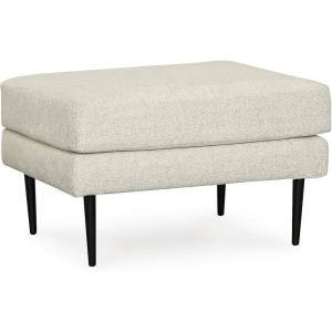 Signature Design by Ashley Hazela Contemporary Ottoman with Metal Accent Legs, Cream & Black(Cream & Black)