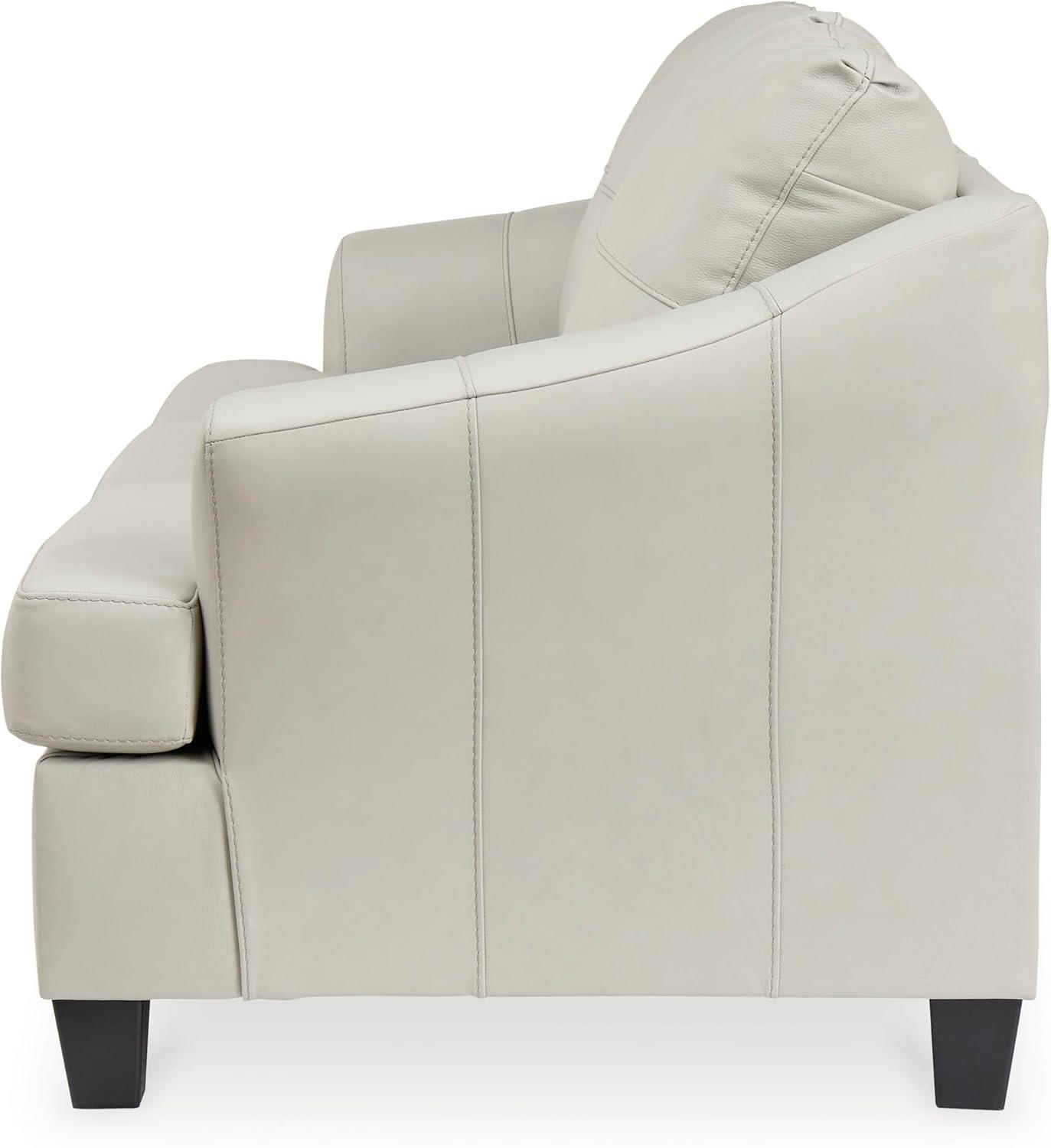 imageSignature Design by Ashley Genoa Modern 2in1 Leather Match Sofa Sleeper with Folding Gel Memory Foam Mattress Queen WhiteWhite