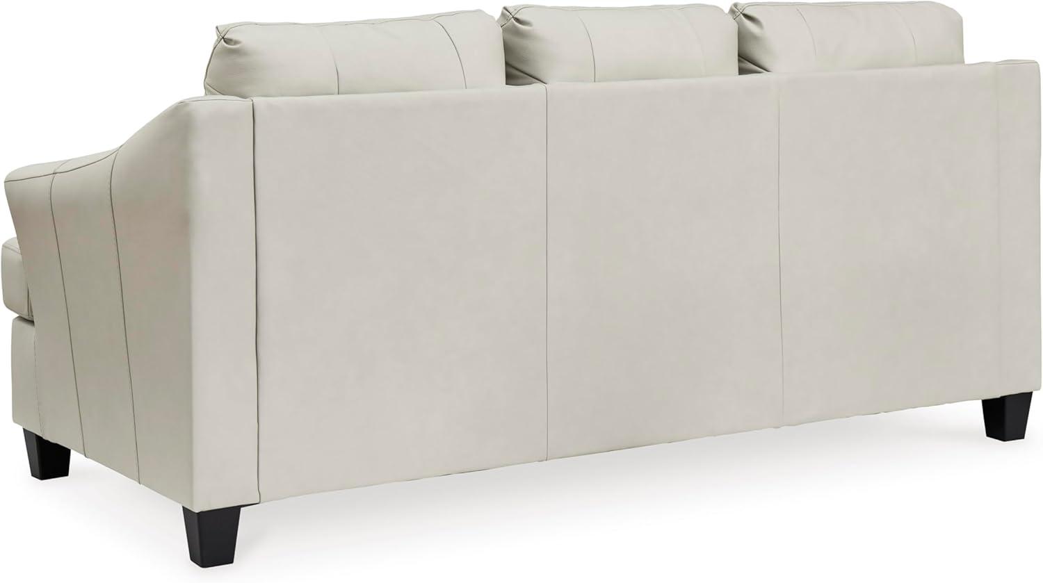 imageSignature Design by Ashley Genoa Modern 2in1 Leather Match Sofa Sleeper with Folding Gel Memory Foam Mattress Queen WhiteWhite