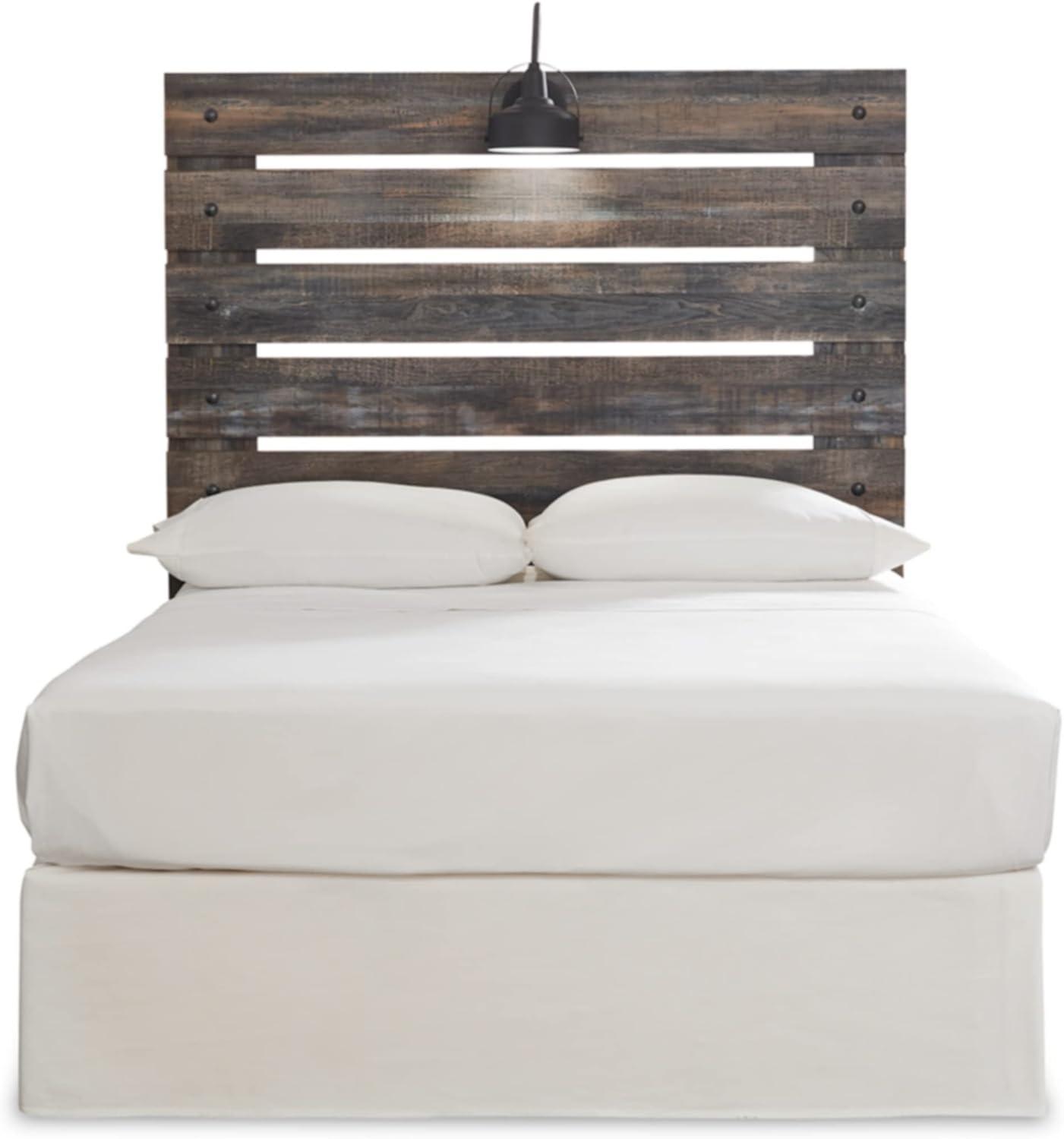 imageSignature Design by Ashley Drystan Rustic Panel Headboard ONLY with USB Charging Stations Twin BrownFull