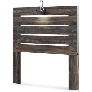 Signature Design by Ashley Drystan Rustic Panel Headboard ONLY with USB Charging Stations, Twin, Brown(Full)