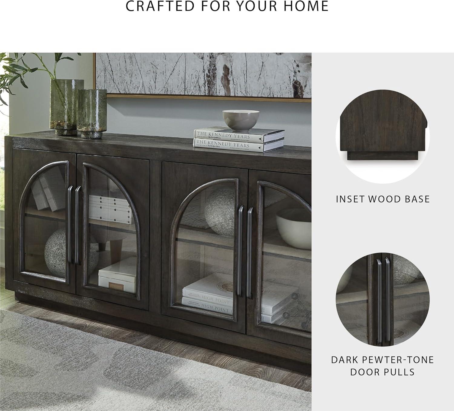 imageSignature Design by Ashley Barlomore Classic 2Drawer Accent Cabinet with Adjustable Shelves Light BrownDark Brown