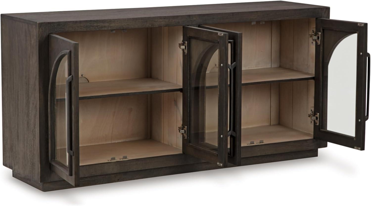 imageSignature Design by Ashley Barlomore Classic 2Drawer Accent Cabinet with Adjustable Shelves Light BrownDark Brown