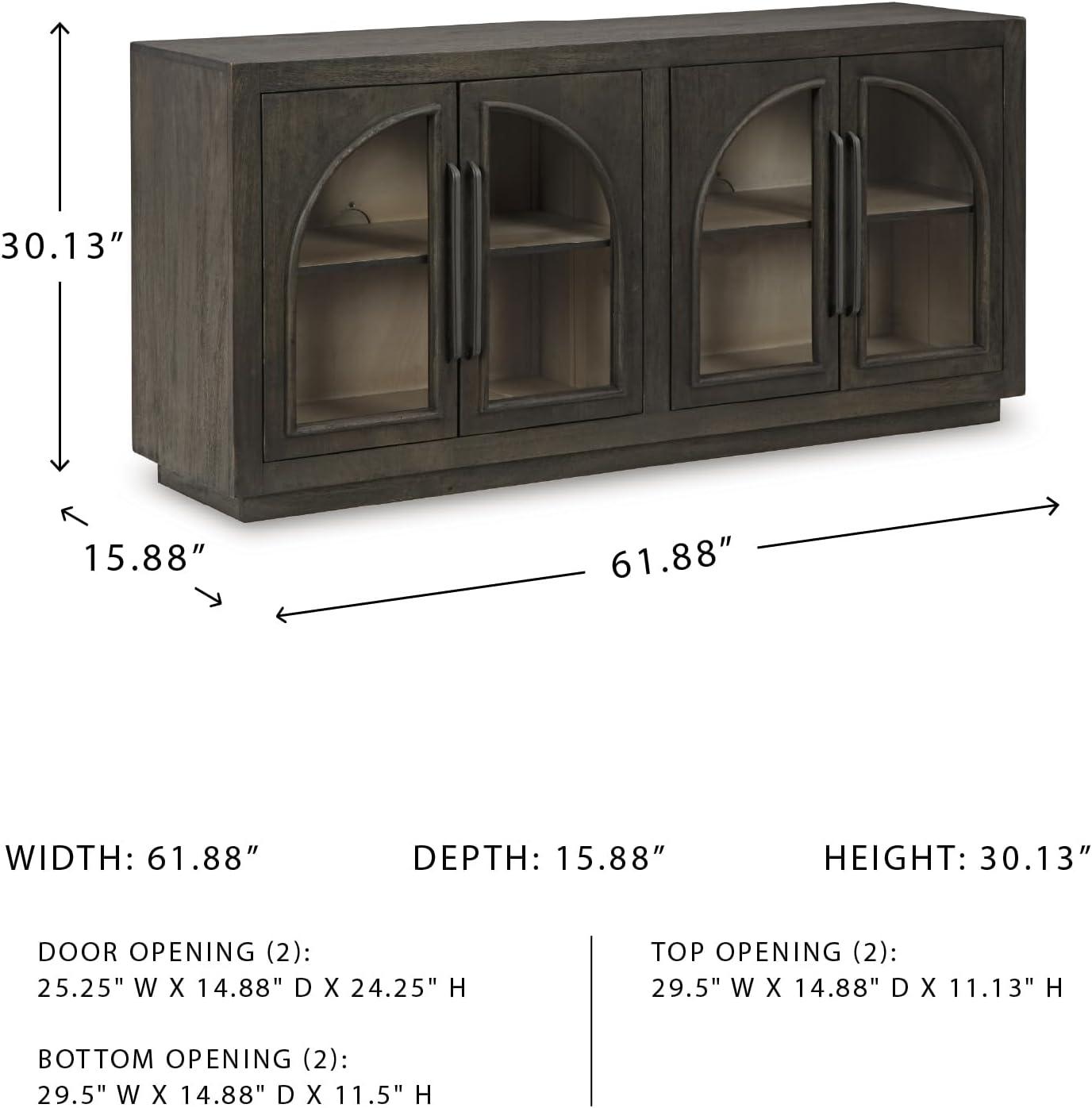 imageSignature Design by Ashley Barlomore Classic 2Drawer Accent Cabinet with Adjustable Shelves Light BrownDark Brown
