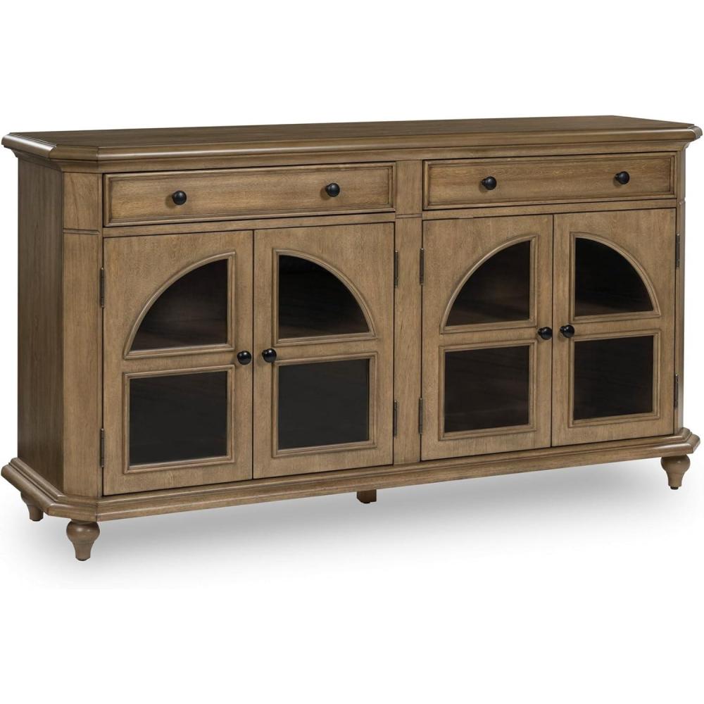 imageSignature Design by Ashley Barlomore Classic 2Drawer Accent Cabinet with Adjustable Shelves Light BrownLight Brown