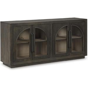 Signature Design by Ashley Barlomore Classic 2-Drawer Accent Cabinet with Adjustable Shelves, Light Brown(Dark Brown)