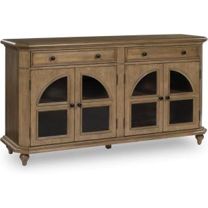 Signature Design by Ashley Barlomore Classic 2-Drawer Accent Cabinet with Adjustable Shelves, Light Brown(Light Brown)