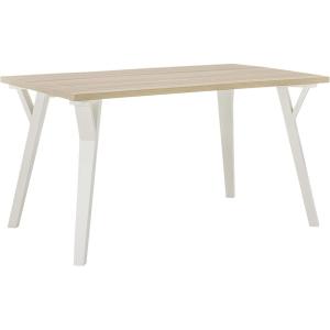 Signature Design by Ashley Grannen Modern Rectangular Dining Room Table, White & Natural Wood