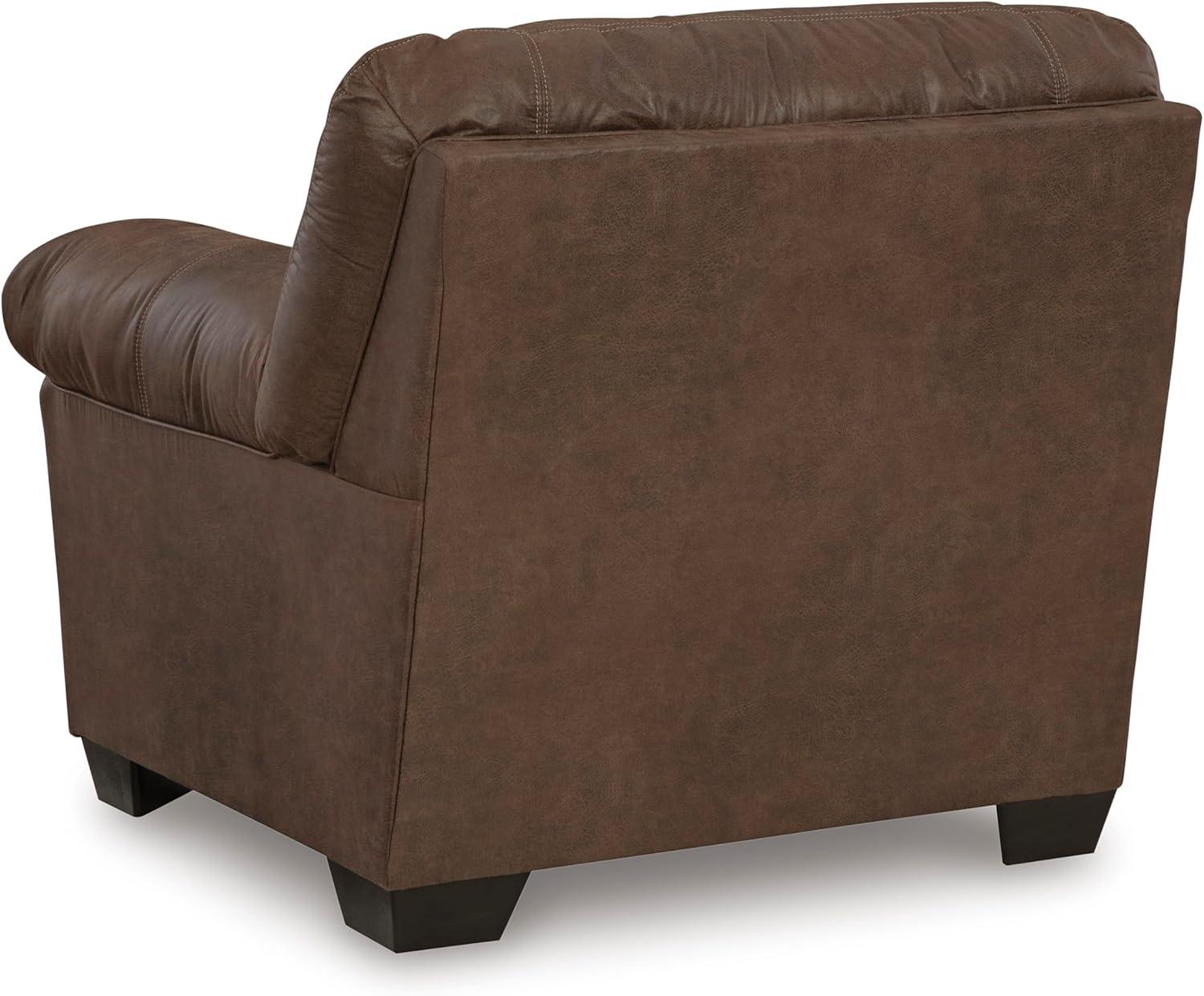 imageSignature Design by Ashley Bladen Faux Leather Plush Oversized Chair GrayBrown