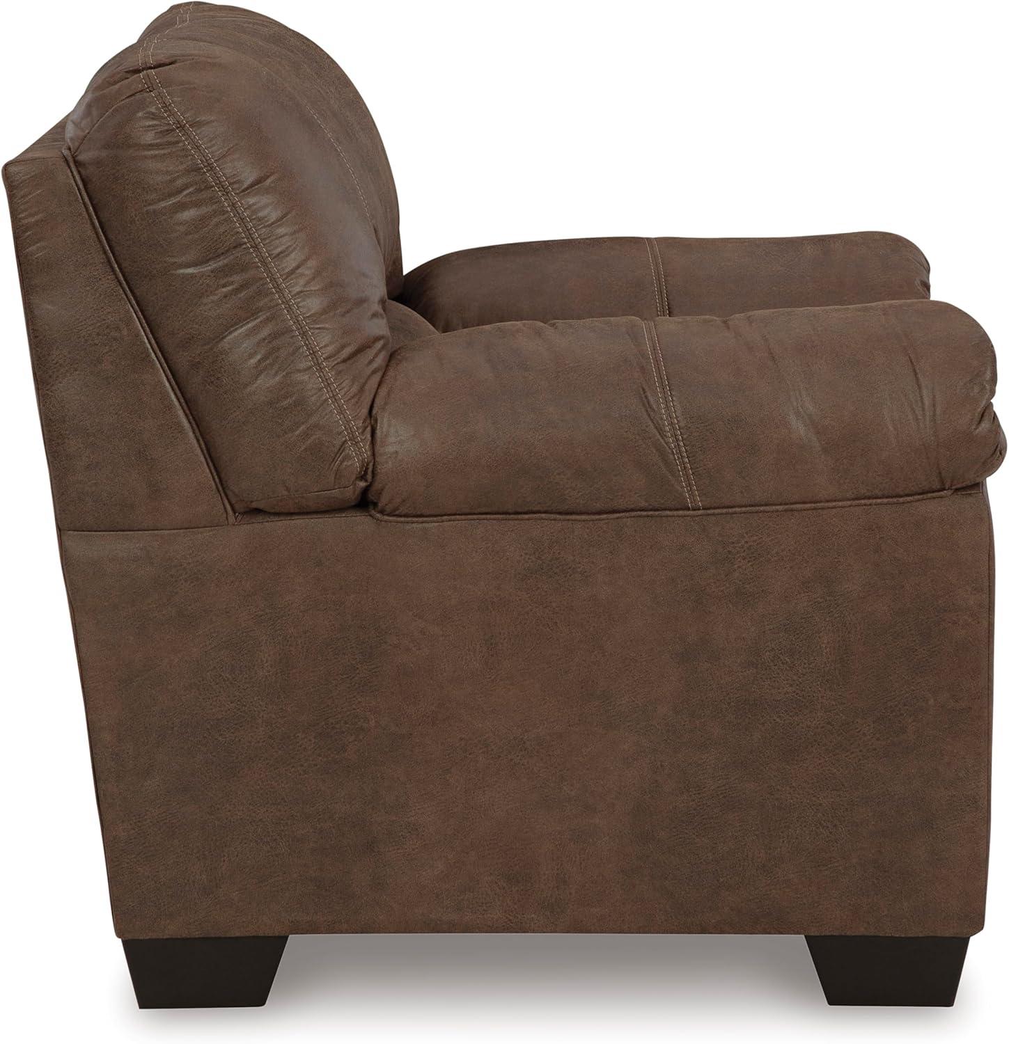 imageSignature Design by Ashley Bladen Faux Leather Plush Oversized Chair GrayBrown