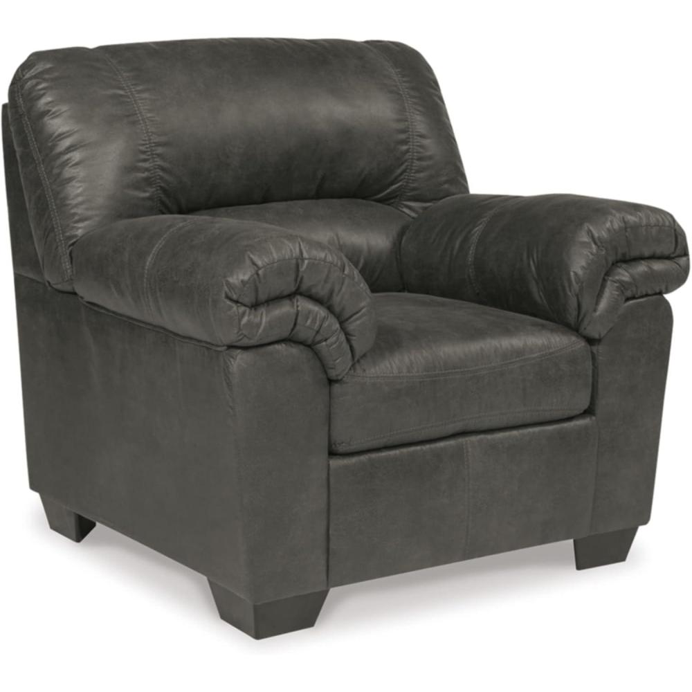 imageSignature Design by Ashley Bladen Faux Leather Plush Oversized Chair GrayGrey