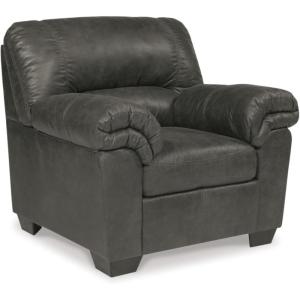 Signature Design by Ashley Bladen Faux Leather Plush Oversized Chair, Gray(Grey)