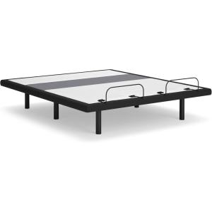 Signature Design by Ashley Best Base with Lumbar and Audio Traditional Zero Gravity California King Adjustable Base with Message, Lighting, Wireless Remote and USB Ports, Black & Gray