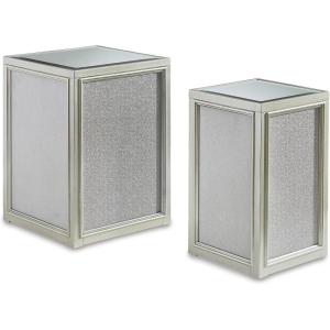 Signature Design by Ashley Traleena Glam Nesting End Tables, 2 Count, Silver