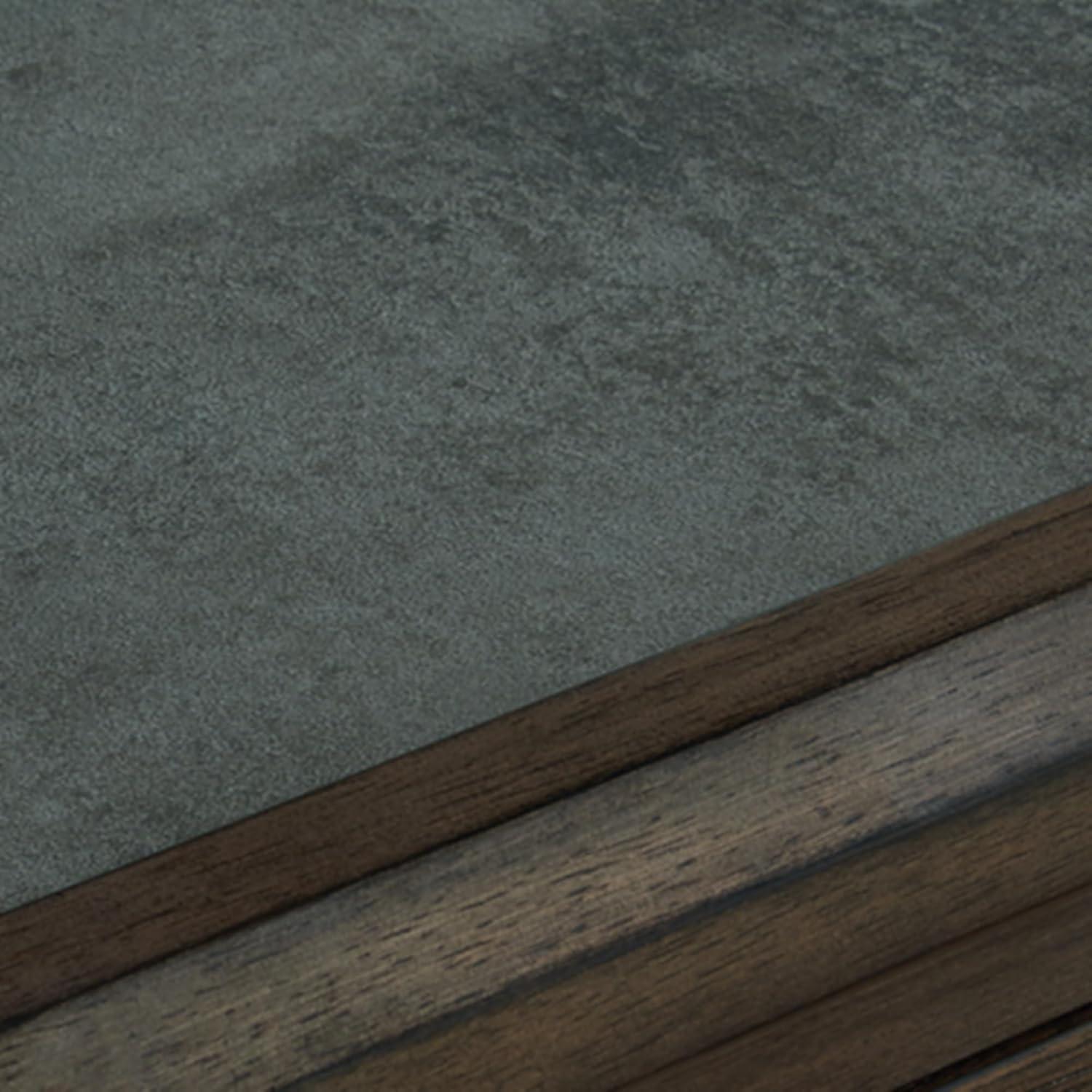 imageSignature Design by Ashley Kallenny Contemporary 8Drawer Coffee Table with Faux Cement Top and Casters Dark Brown ampamp Gray