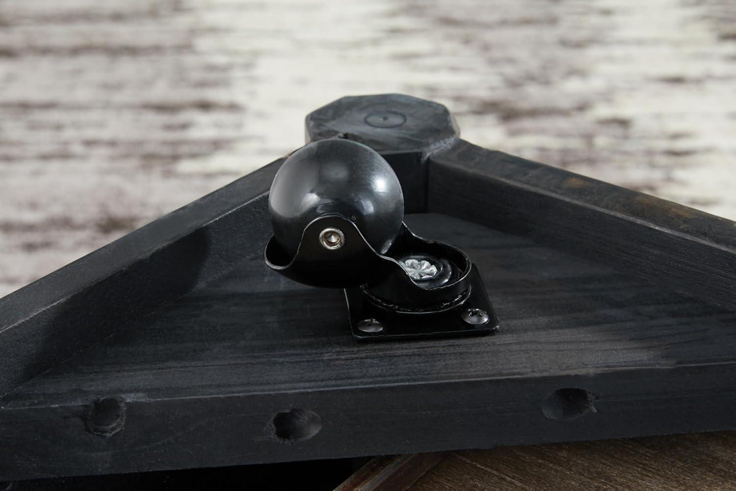 imageSignature Design by Ashley Kallenny Contemporary 8Drawer Coffee Table with Faux Cement Top and Casters Dark Brown ampamp Gray