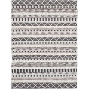 Signature Design by Ashley Karalee Tribal 5 x 7 Medium Pile Rug with Geometric Design, Ivory & Brown(5′ x 7′ (Rectangular))