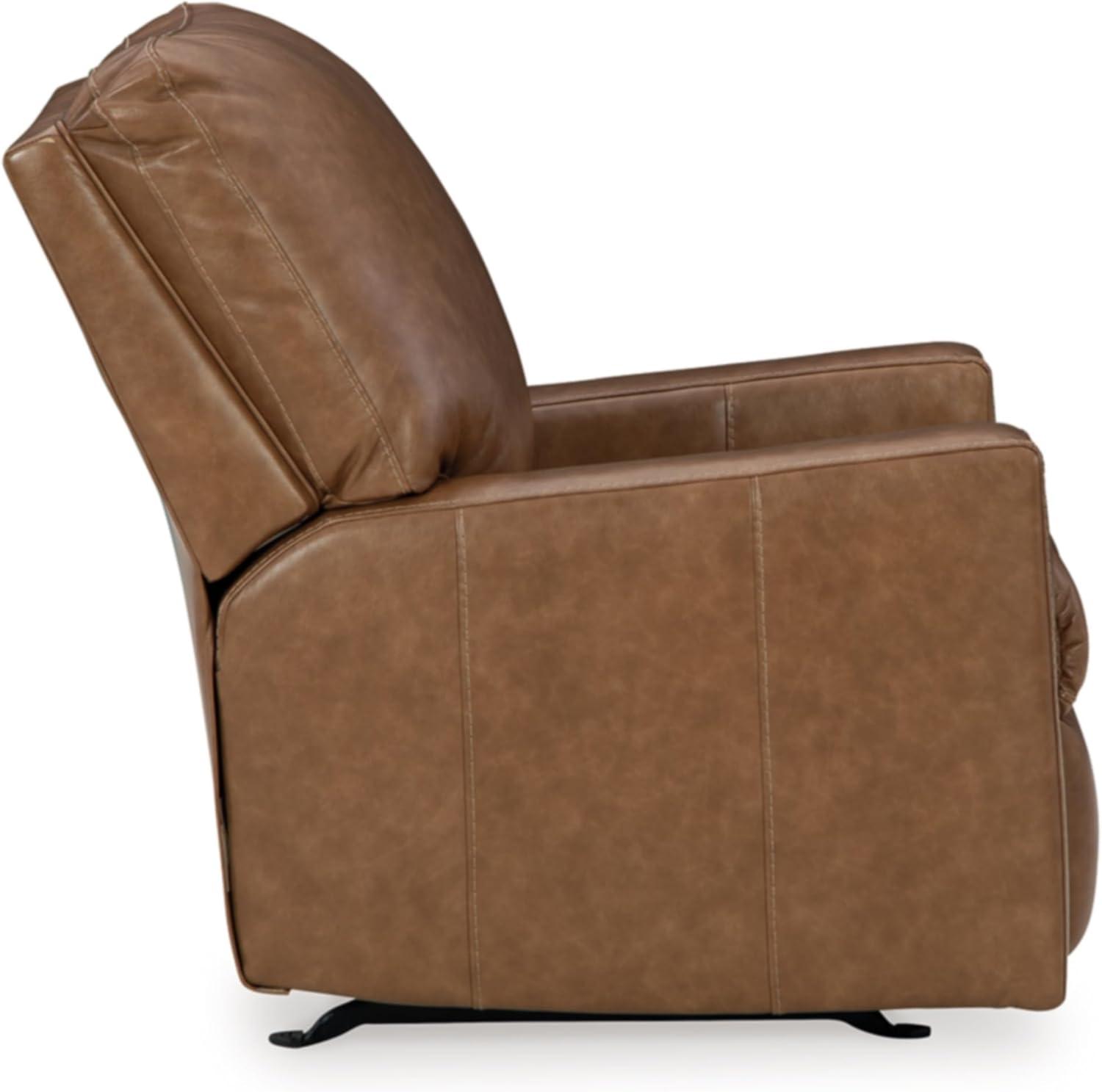 imageSignature Design by Ashley Bolsena Contemporary Leather Match Manual Rocker Recliner Dark BrownDark Brown