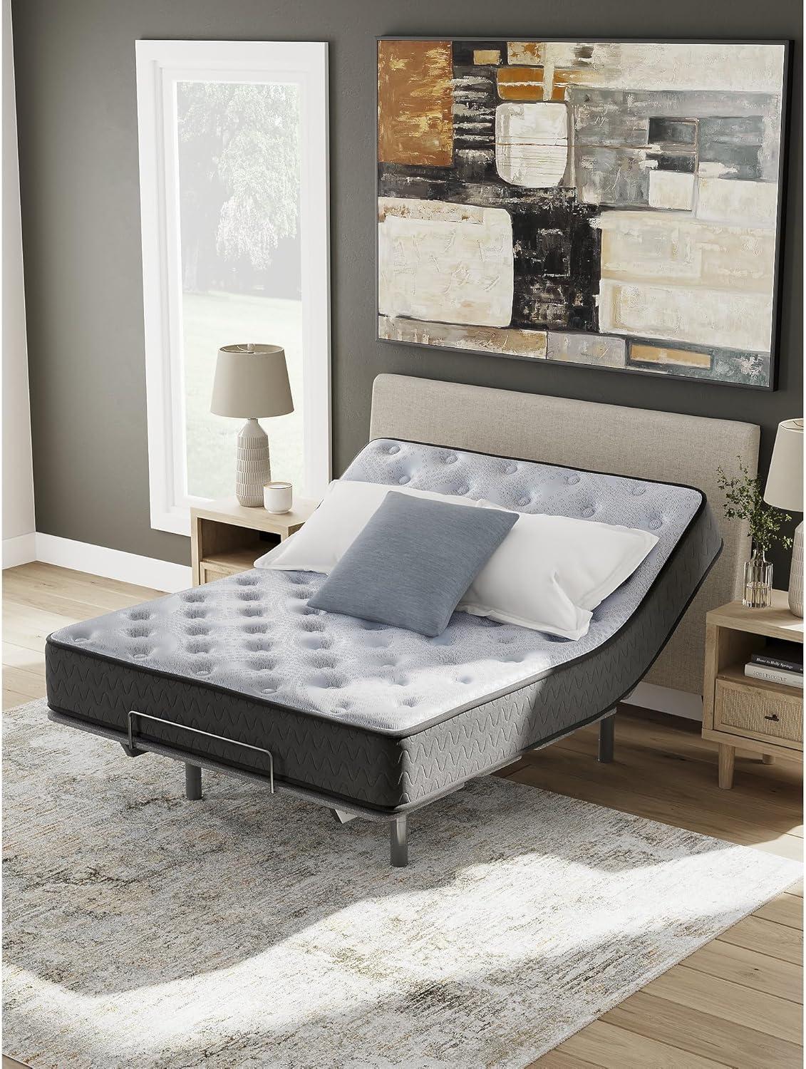 imageSignature Design by Ashley Comfort Plus 10 Inch Medium Stain Resistant Gel Memory Foam Hybrid Mattress with Edge Support for Cool Sleep and Pressure Relief Full Fiberglass Free Mattress in A BoxFull