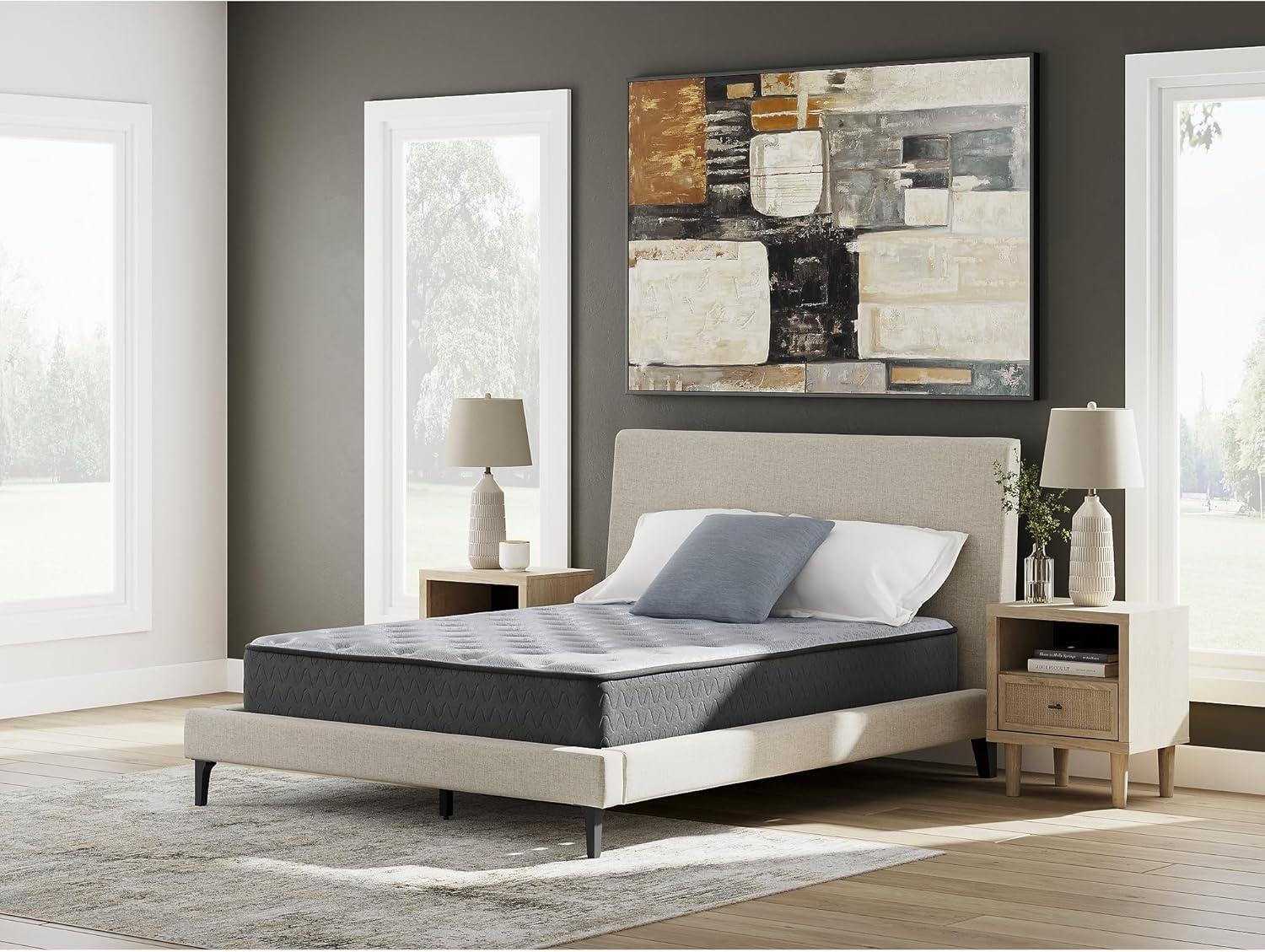 imageSignature Design by Ashley Comfort Plus 10 Inch Medium Stain Resistant Gel Memory Foam Hybrid Mattress with Edge Support for Cool Sleep and Pressure Relief Full Fiberglass Free Mattress in A BoxFull