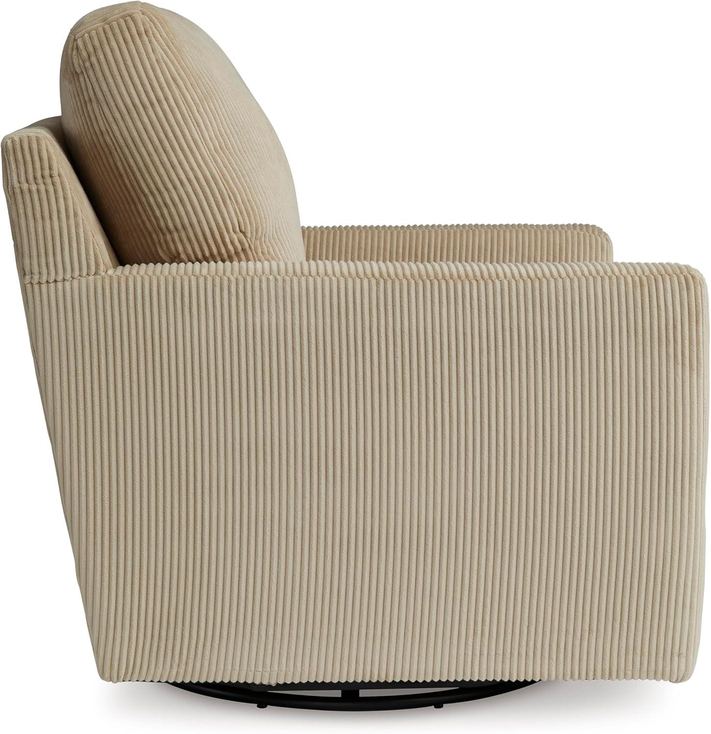 imageSignature Design by Ashley Icaman Contemporary Swivel Chair with Removable Cushions Light BrownLight Brown
