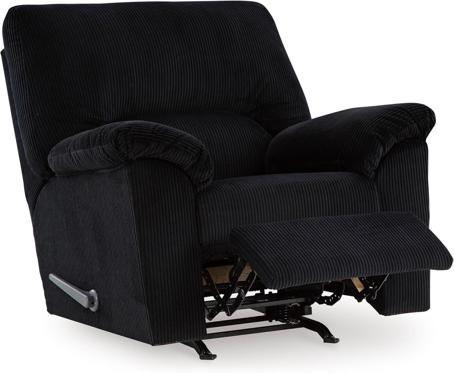 imageSignature Design by Ashley SimpleJoy Casual Manual Rocker Recliner with PillowTop Arms BlueBlack