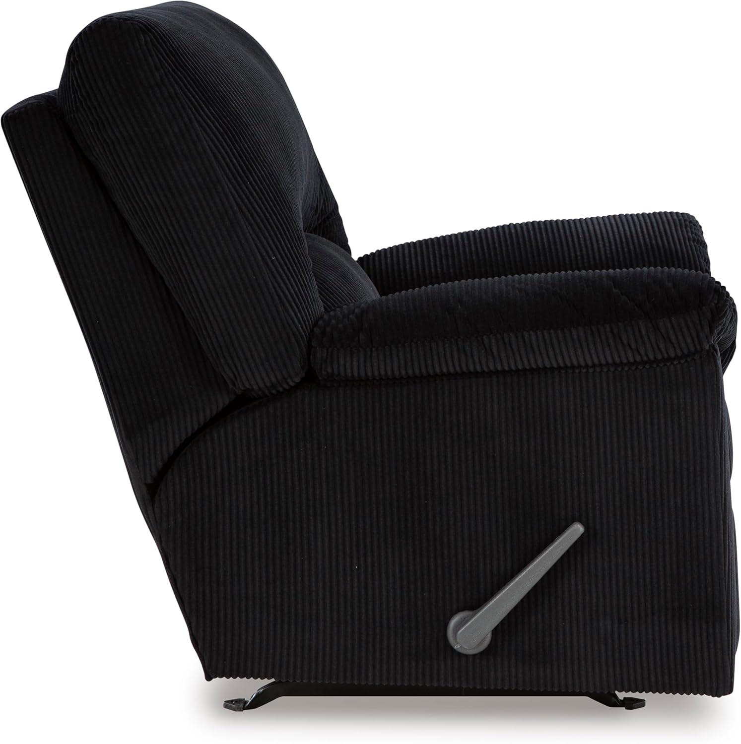 imageSignature Design by Ashley SimpleJoy Casual Manual Rocker Recliner with PillowTop Arms BlueBlack
