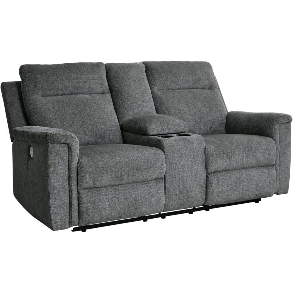 imageSignature Design by Ashley Barnsana Casual Power Recliner with Rocking Motion and USB Port Light GrayGrey