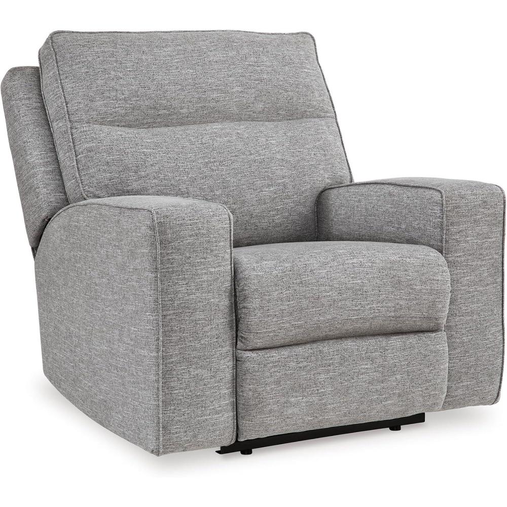 imageSignature Design by Ashley Biscoe Casual UV Resistant Power Reclining Sofa with Adjustable Headrest and USB Ports Light GrayLoveseat