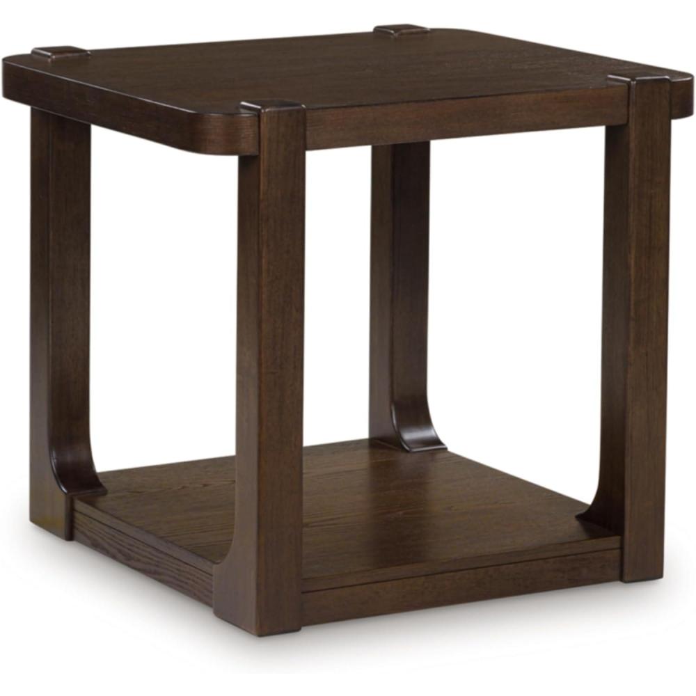 imageSignature Design by Ashley Breckington Contemporary End Table with Lower Shelf Dark BrownDark Brown  Shelf