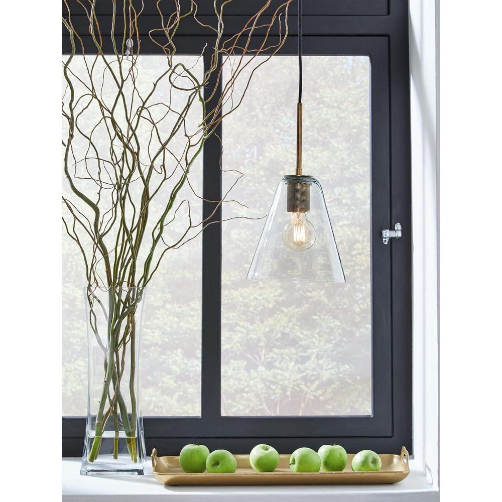 imageSignature Design by Ashley Collbrook Modern Glass Pendant Light BrassGlass  Metallic