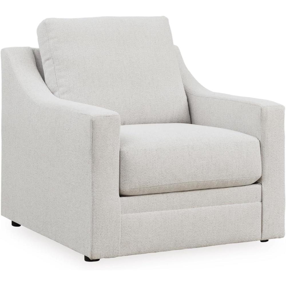 imageSignature Design by Ashley Maitelynn Contemporary Upholstered Chair with NonSkid Legs WhiteChair