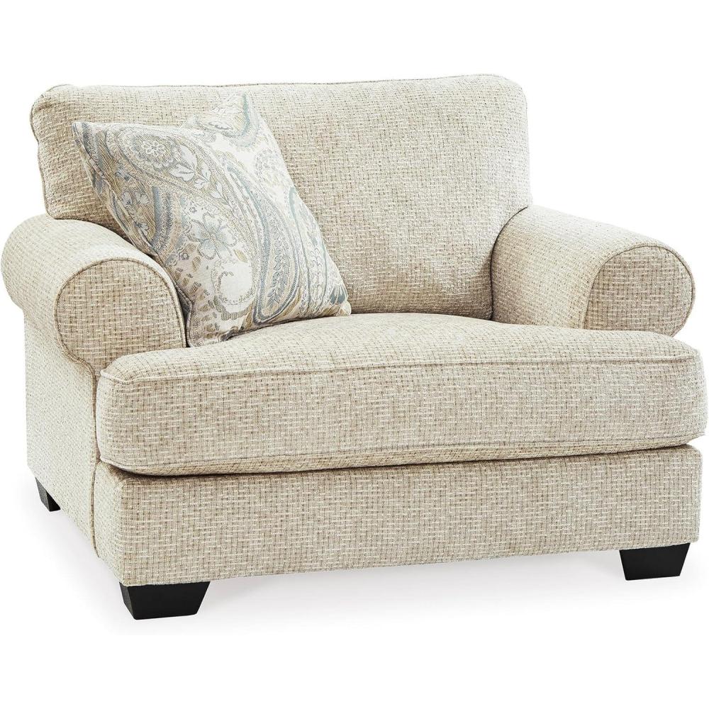 imageSignature Design by Ashley Monaghan Classic Upholstered Oversized Chair with Toss Pillow Light BrownOversized Chair