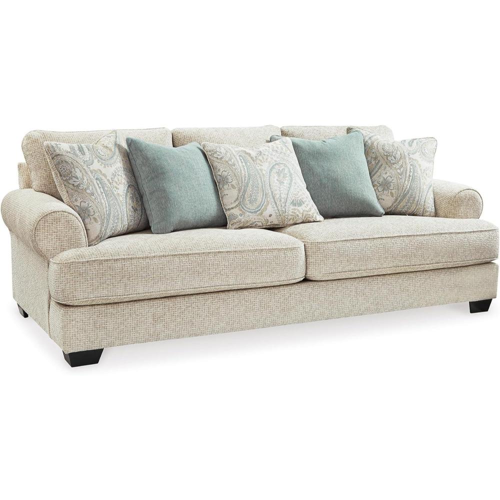 imageSignature Design by Ashley Monaghan Classic Upholstered Oversized Chair with Toss Pillow Light BrownSofa