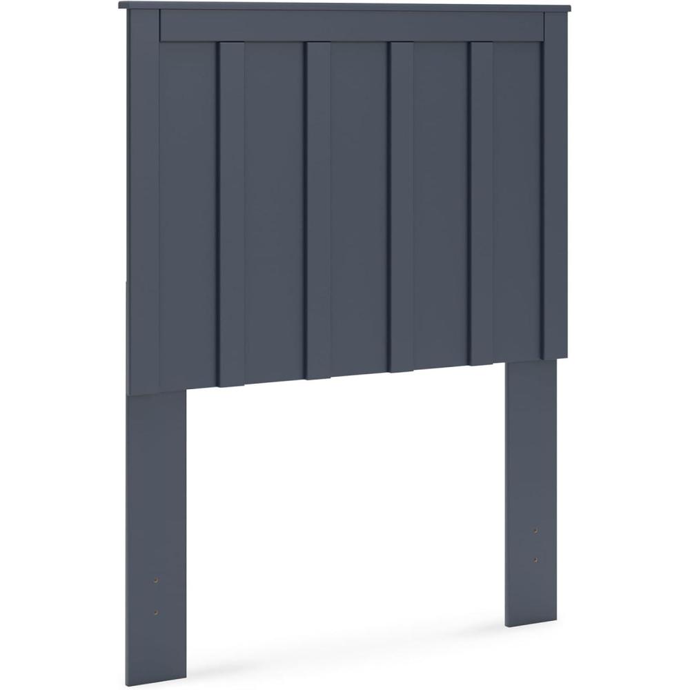 imageSignature Design by Ashley Simmenfort Farmhouse Panel Headboard with Matte Finish Shaker Style Navy Blue ShiplapStyle Panels Coastal Transitional Adjustable Height Twin Blue Headboard OnlyTwin